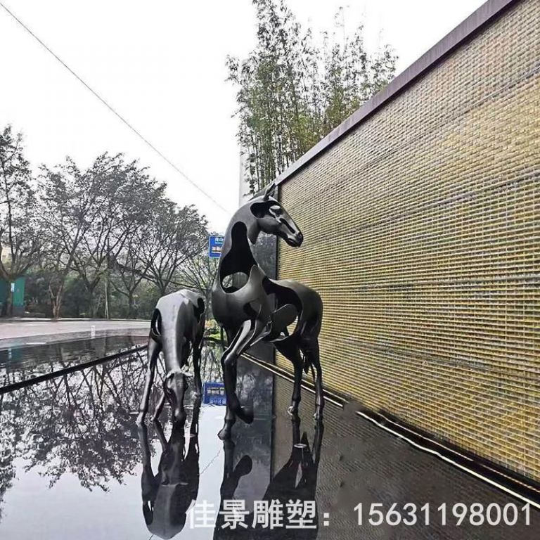 八骏马广场景观铜雕