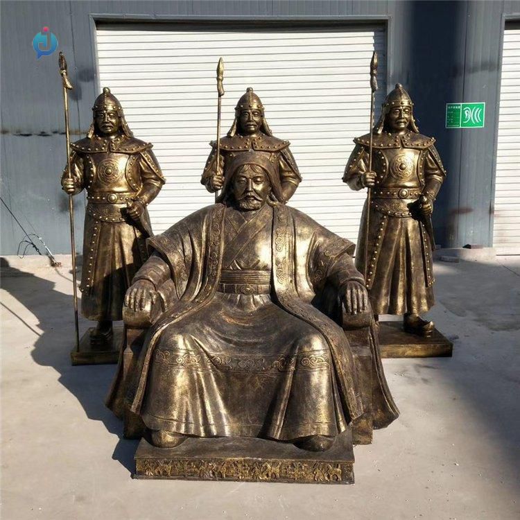 蒙古族人物景观铜雕