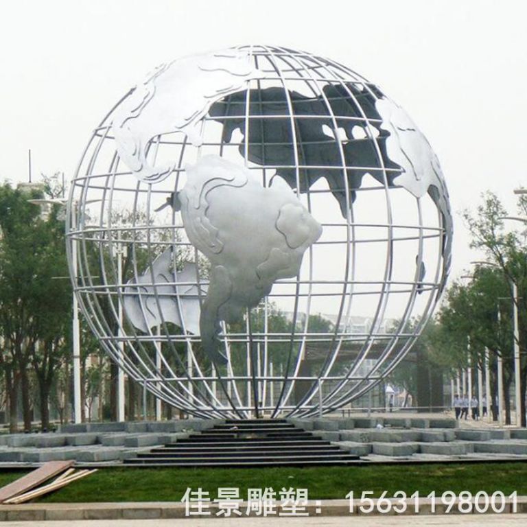 地球仪不锈钢别墅雕塑