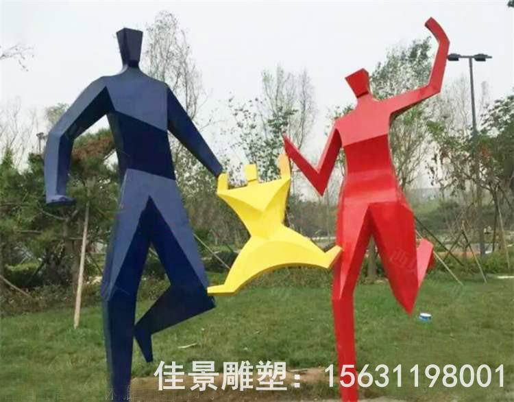 不锈钢广场抽象人物雕塑