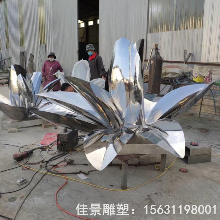 不锈钢荷花城市抽象雕塑