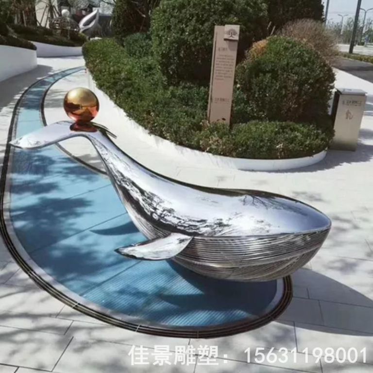 抽象海豚不锈钢广场雕塑