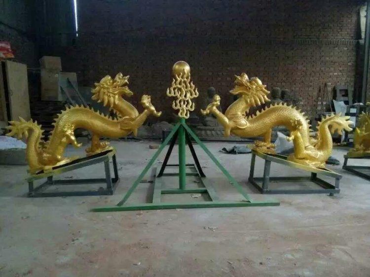 龙戏球公园景观铜雕