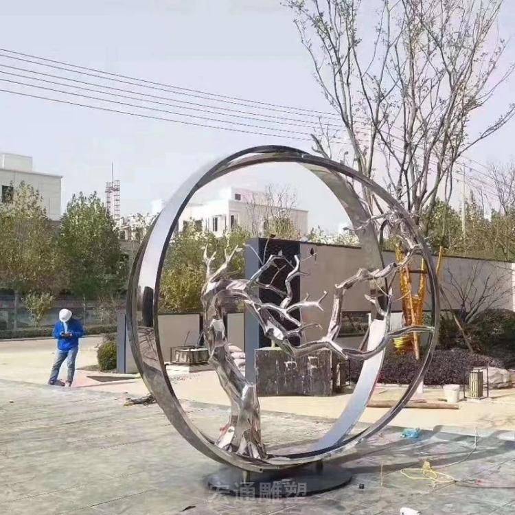 镜面树枝景观不锈钢雕塑