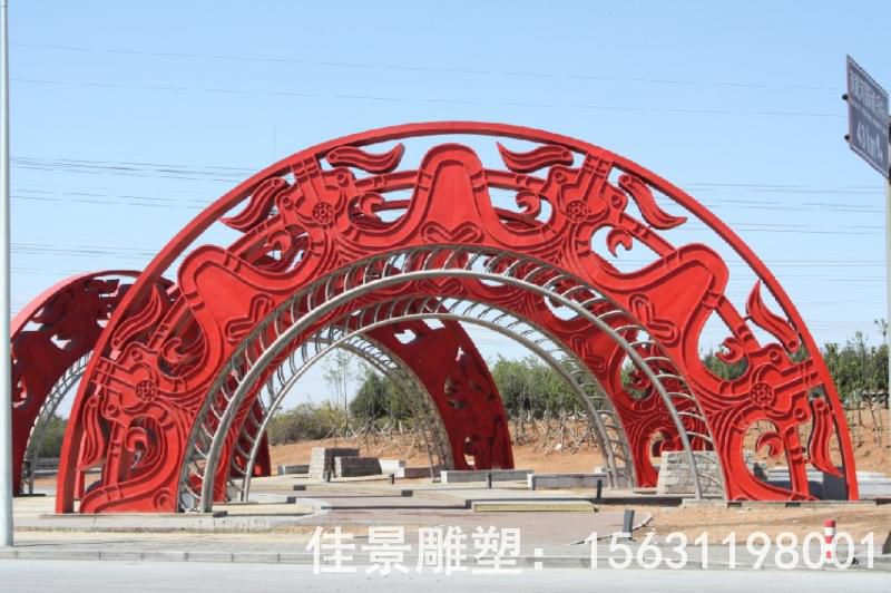 抽象拱门标志不锈钢雕塑