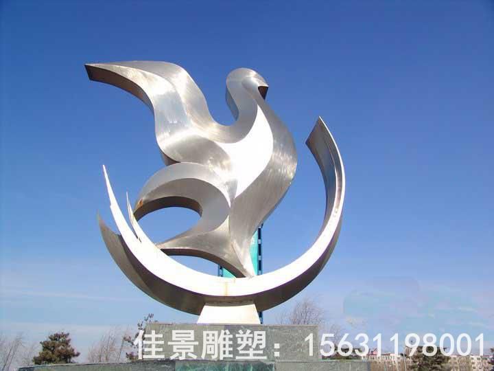 不锈钢镜面鸽子标志雕塑