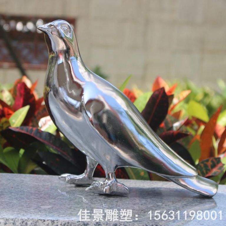 镜面鸽子街边不锈钢雕塑