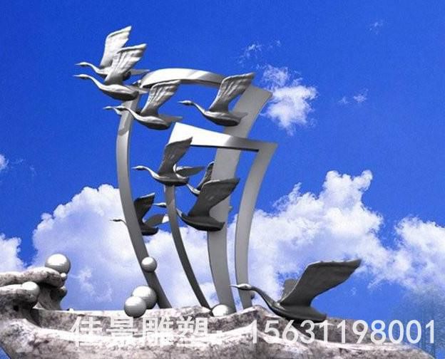 镜面鸽子商场不锈钢雕塑