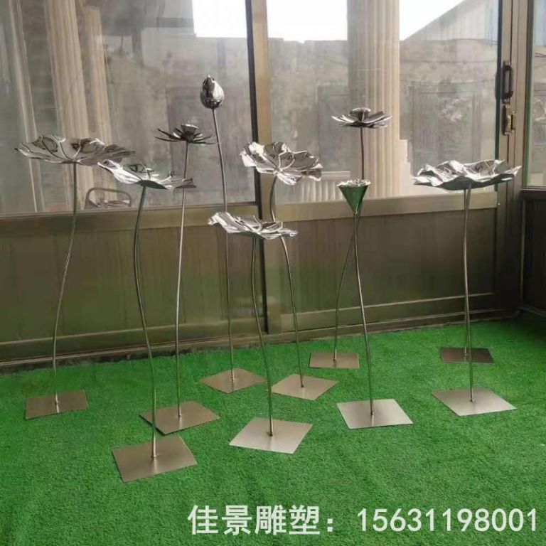 荷花景观标志铜雕
