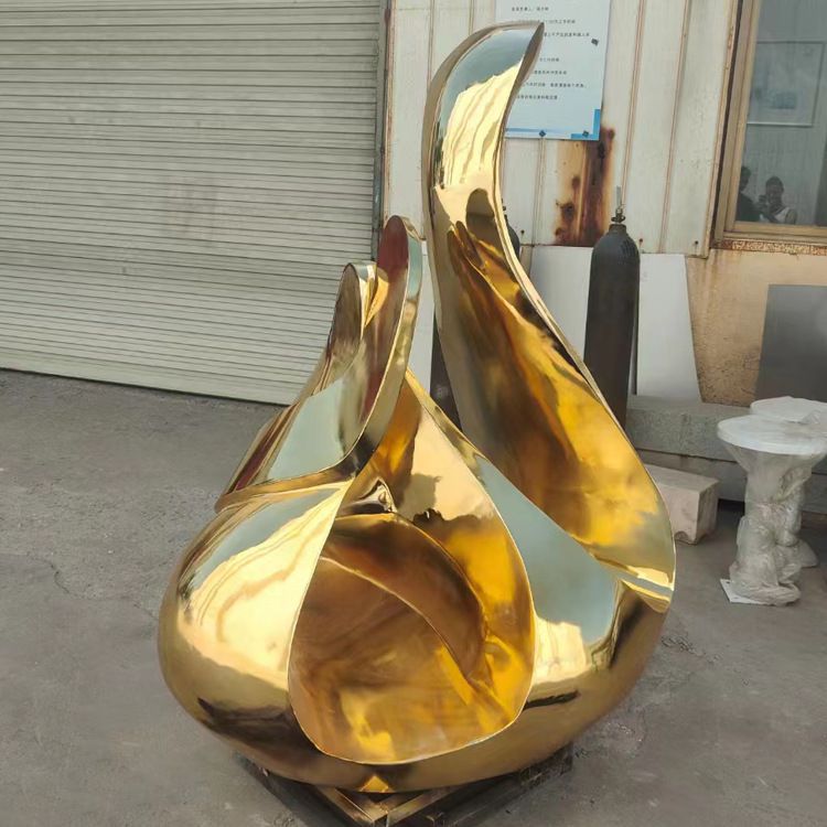 金色标志不锈钢景观雕塑