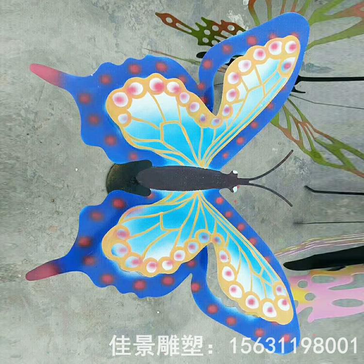 彩绘蝴蝶标志不锈钢雕塑