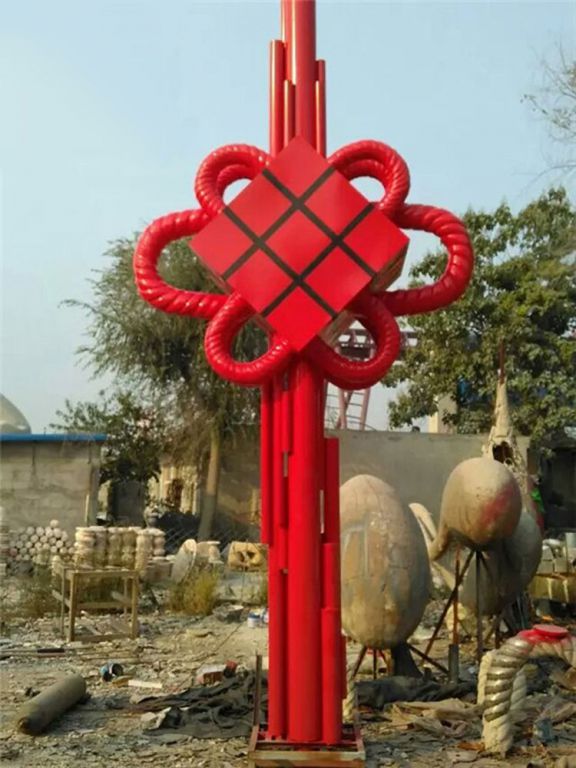 中国结不锈钢庭院雕塑