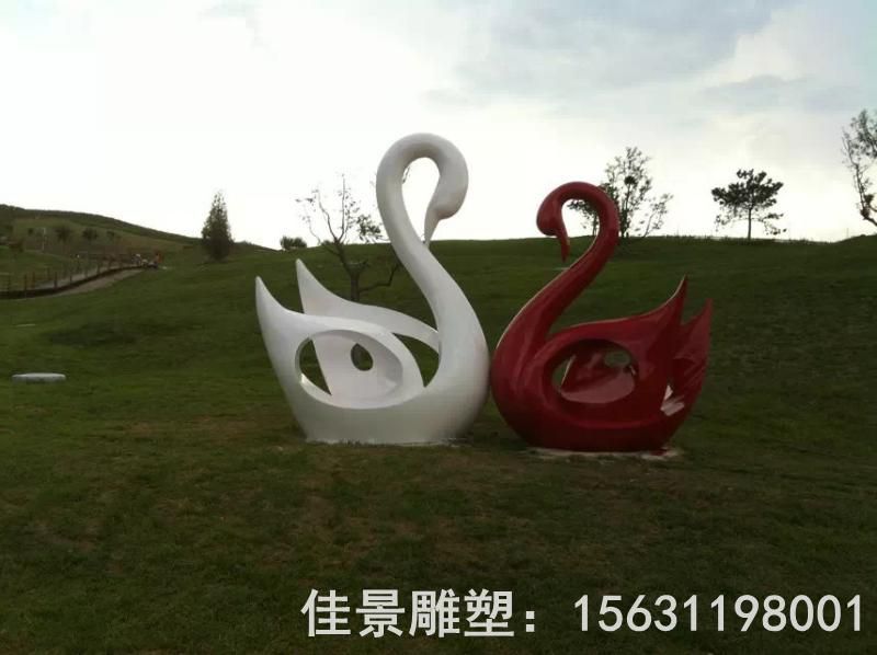 天鹅动物标志不锈钢雕塑