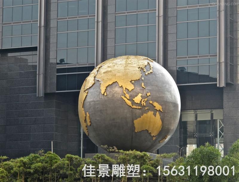 不锈钢地球仪别墅雕塑