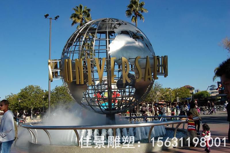 不锈钢地球仪景区雕塑