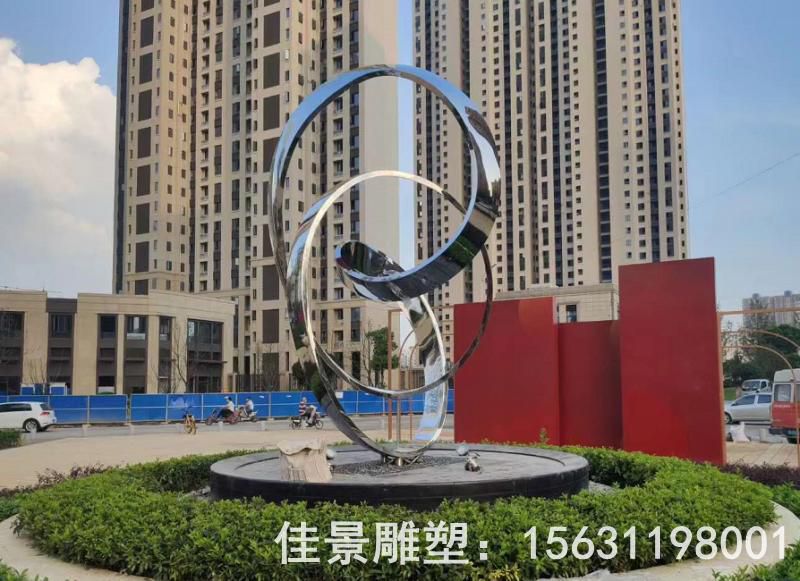 不锈钢户外镜面标志雕塑