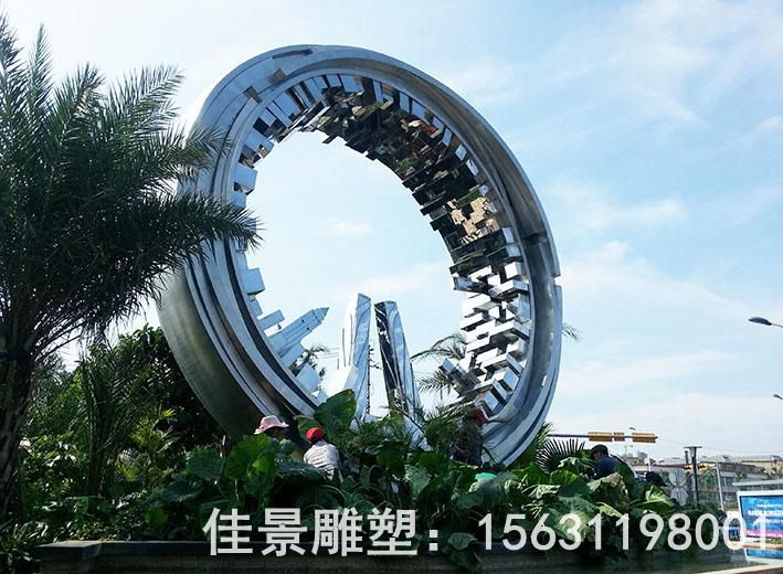 不锈钢城市镜面标志雕塑