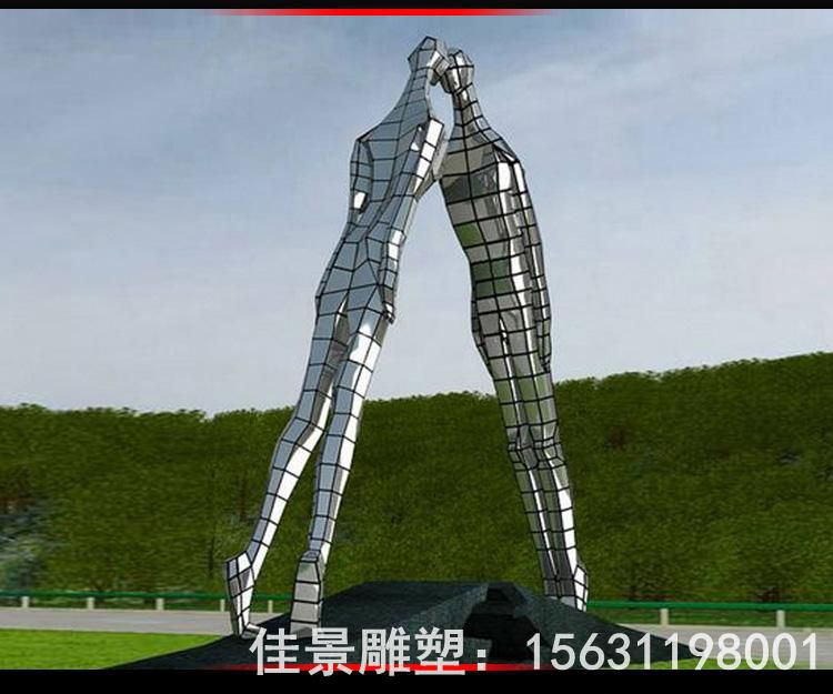 情侣人物风格不锈钢雕塑