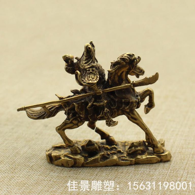 骑马关羽园林人物铜雕