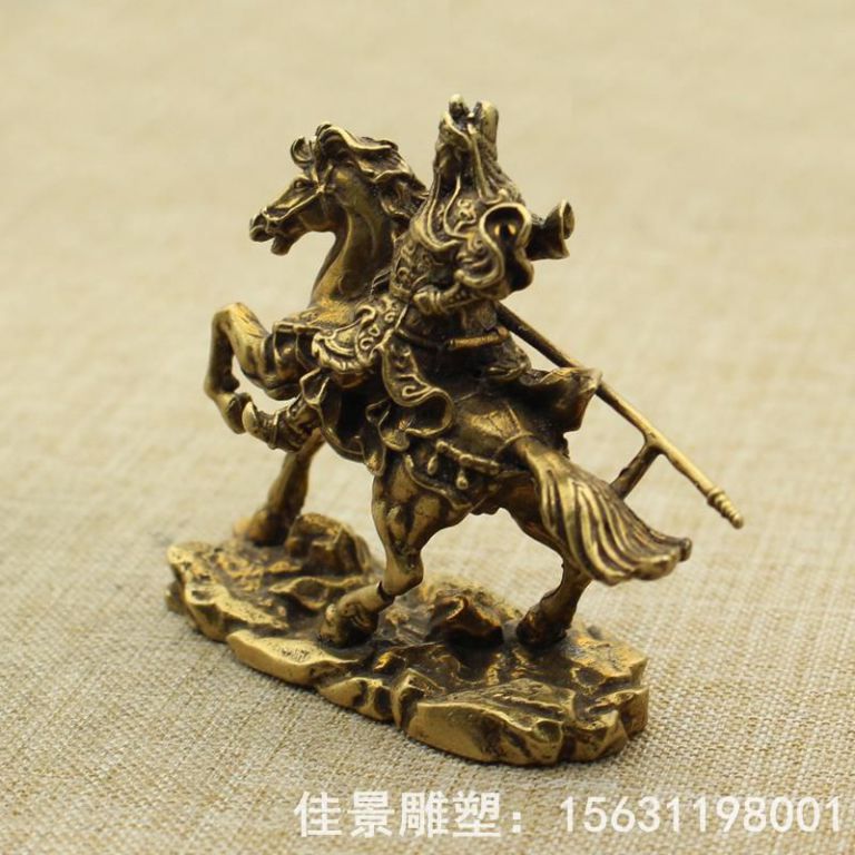 骑马关羽户外人物铜雕