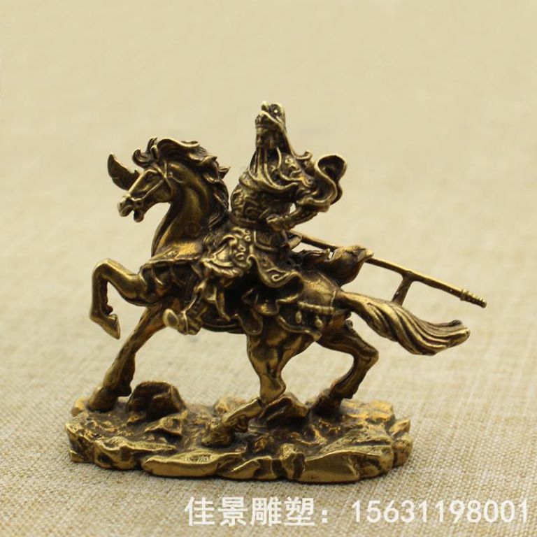 骑马关羽公园人物铜雕
