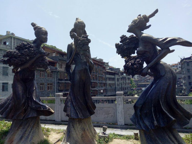 古代四大美女公园铜雕