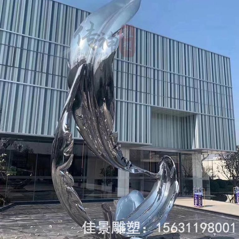 不锈钢镜面羽毛户外雕塑