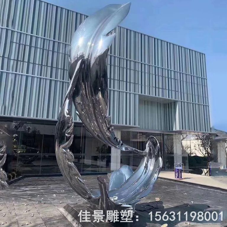 不锈钢镜面羽毛公园雕塑