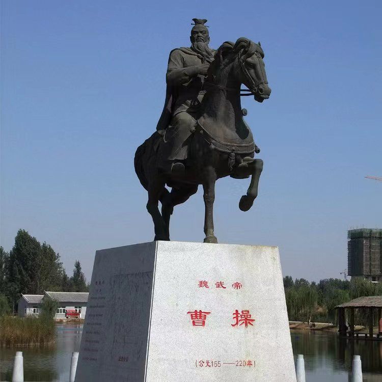 古代人物骑马标志铜雕