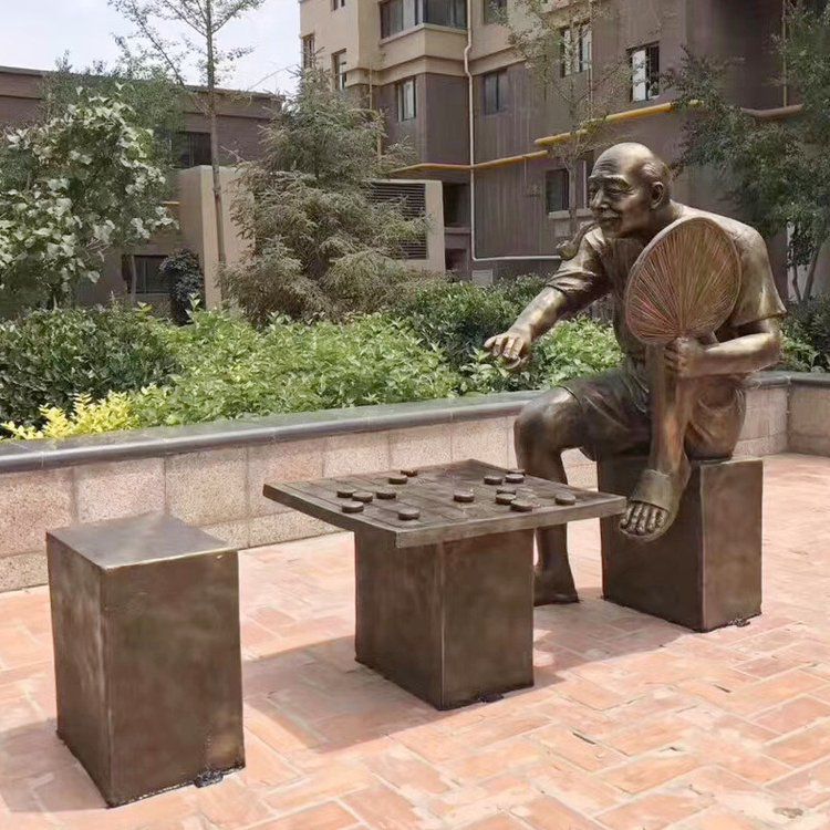 下象棋古代人物铜雕