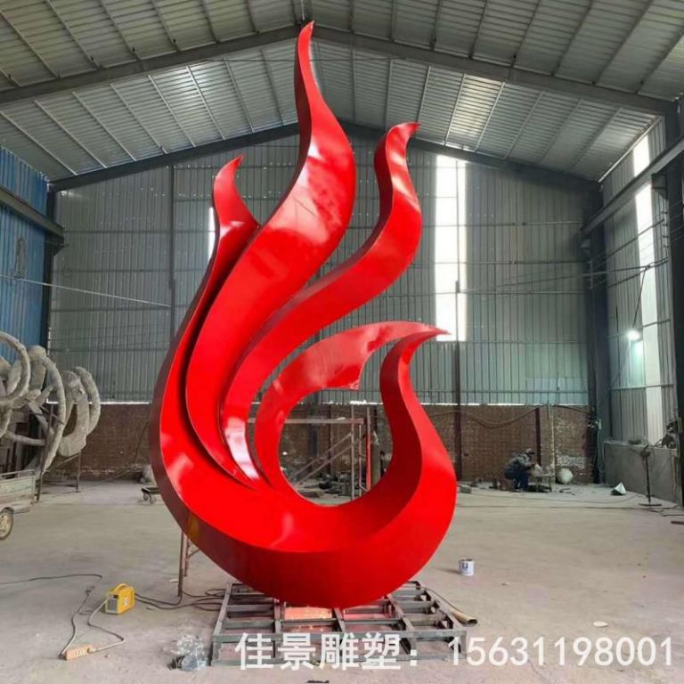 不锈钢街边红色凤凰雕塑