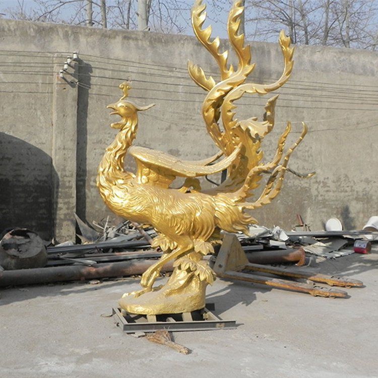 神兽凤凰动物景观铜雕