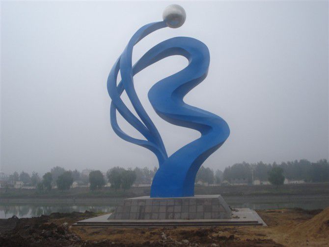 不锈钢彩带城市景观雕塑