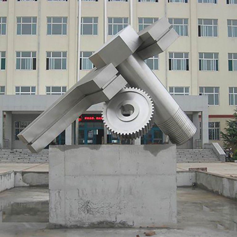 不锈钢齿轮标志景观雕塑