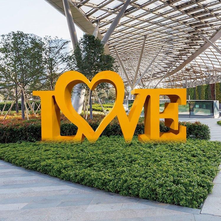 字母love公园不锈钢雕塑