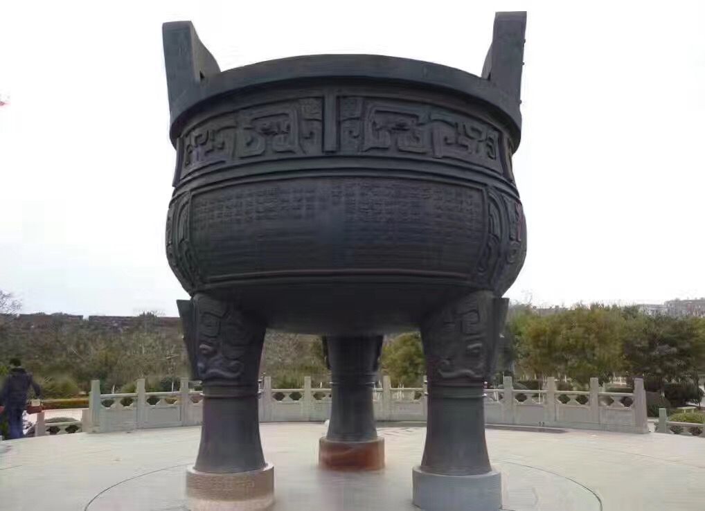 大型圆鼎景观标志铜雕