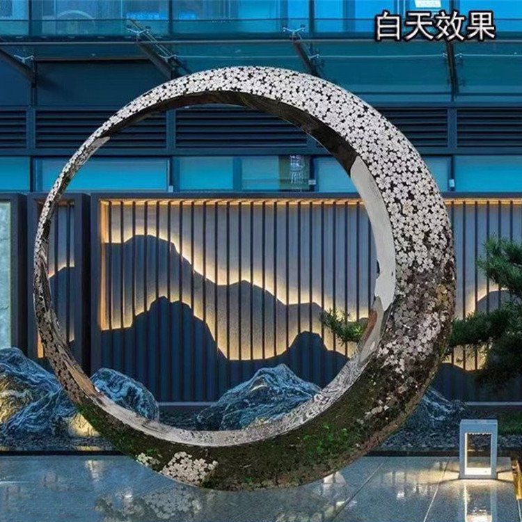 镜面圆环景区不锈钢雕塑