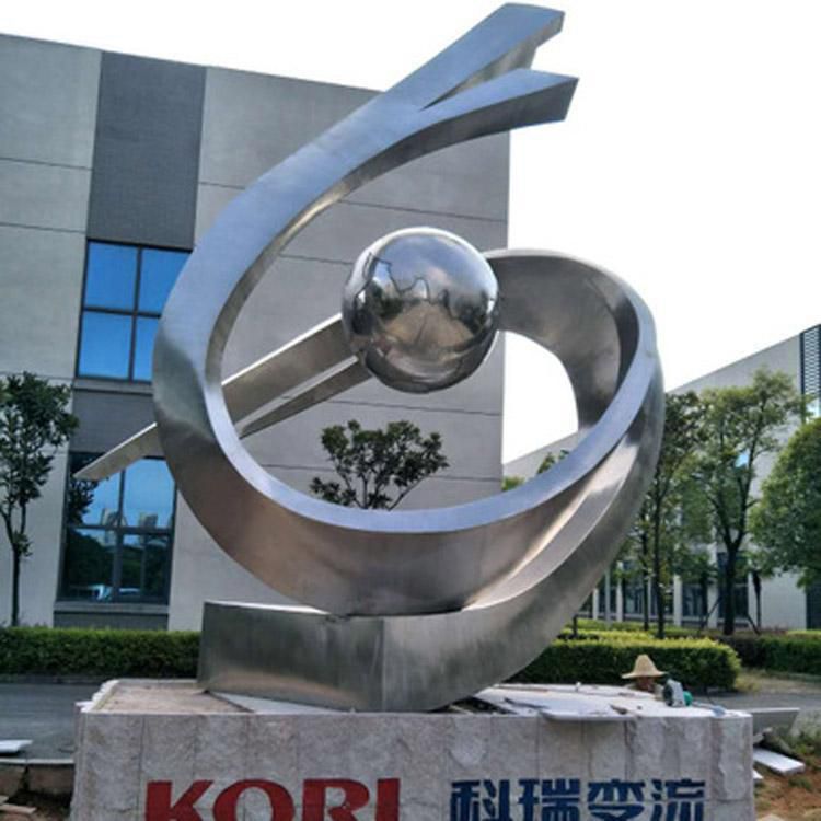 不锈钢圆形圆环庭院雕塑