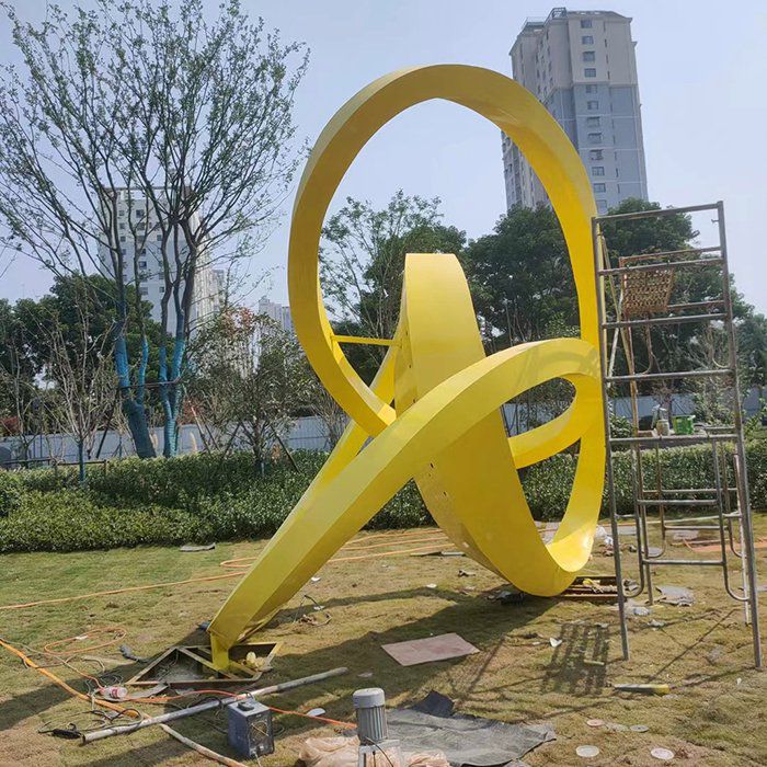 异形圆环标志不锈钢雕塑