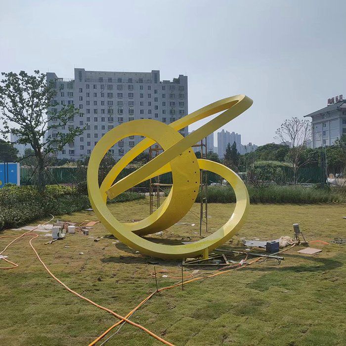 异形圆环抽象不锈钢雕塑