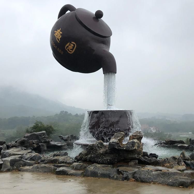 茶文化茶壶商场景观铜雕