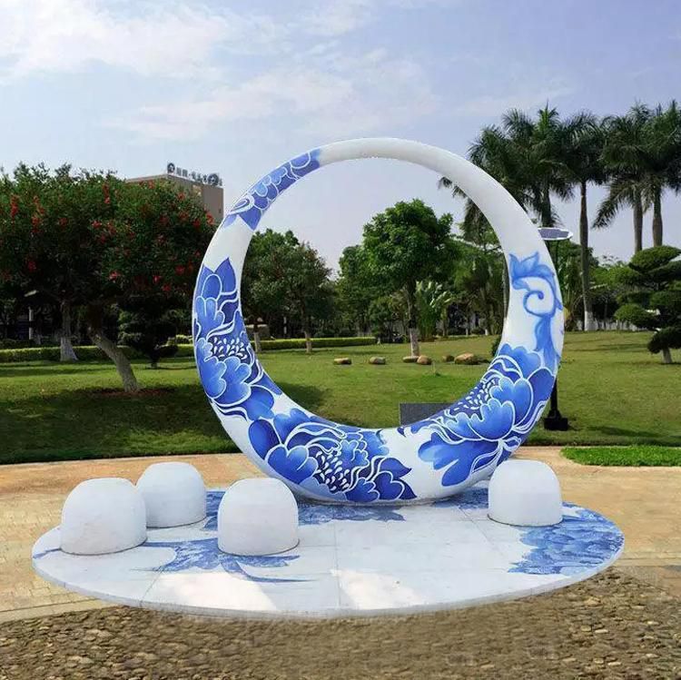 不锈钢公园异形圆环雕塑