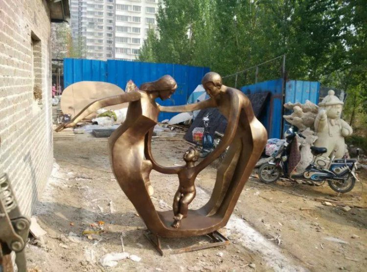 抽象人物景观标志铜雕