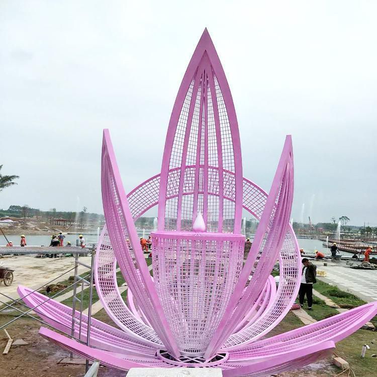 抽象花朵不锈钢商场雕塑