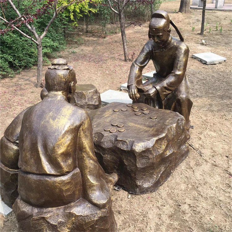 下象棋古代人物铜雕