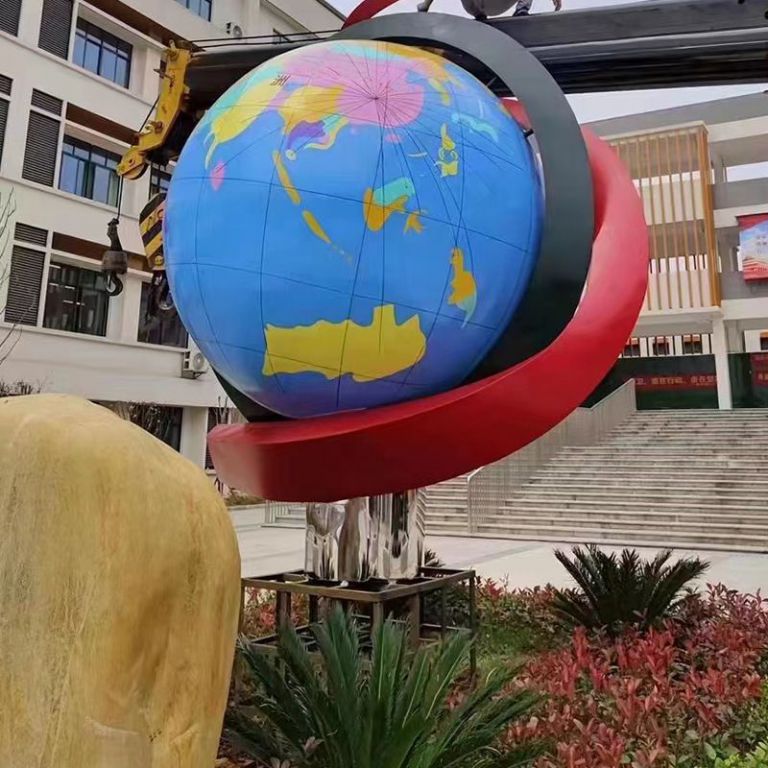 不锈钢地球仪雕塑