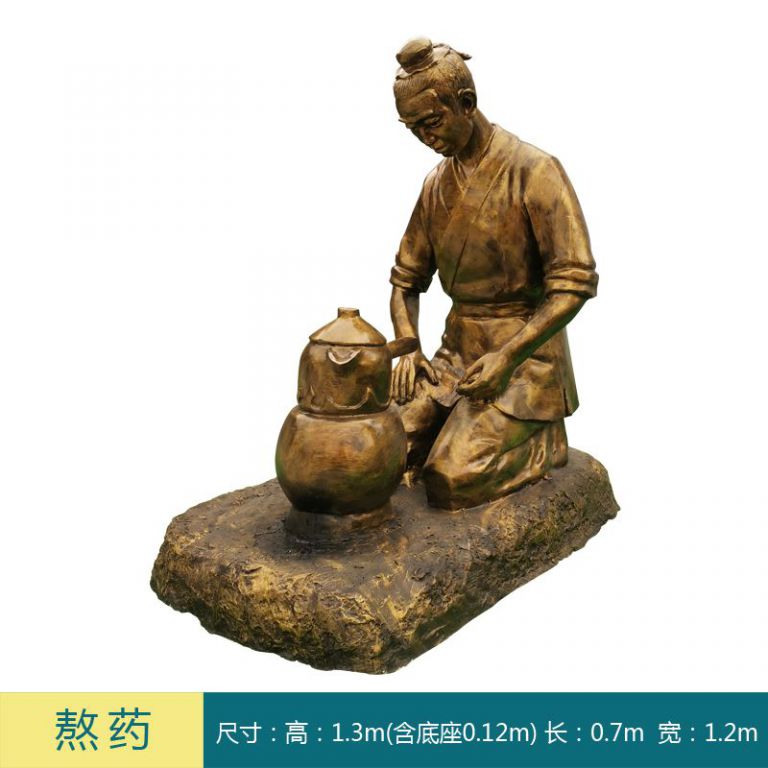 中医制药人物小品铜雕