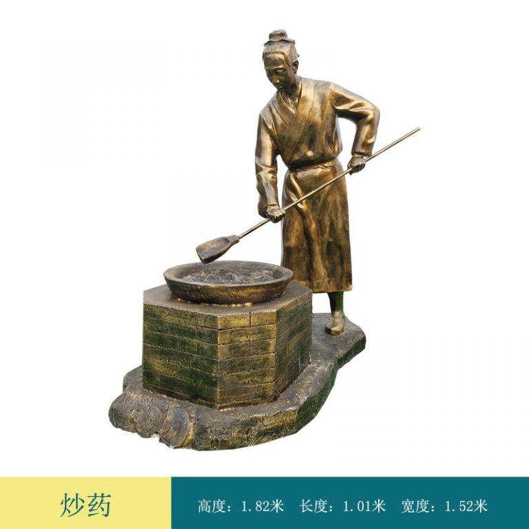 中医制药人物景观铜雕