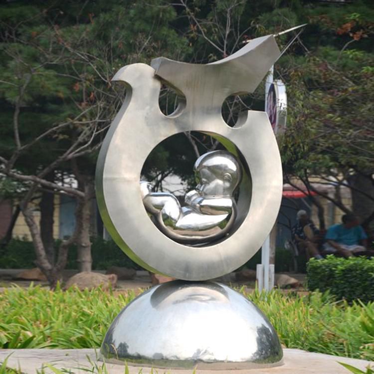 镜面展翅鸽子不锈钢雕塑