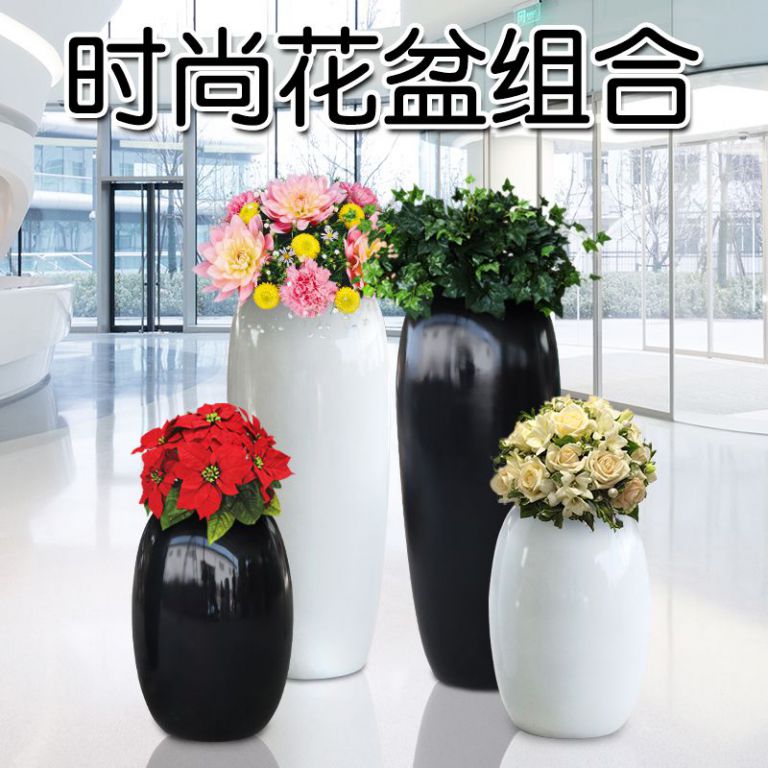 不锈钢彩绘花瓶标志雕塑